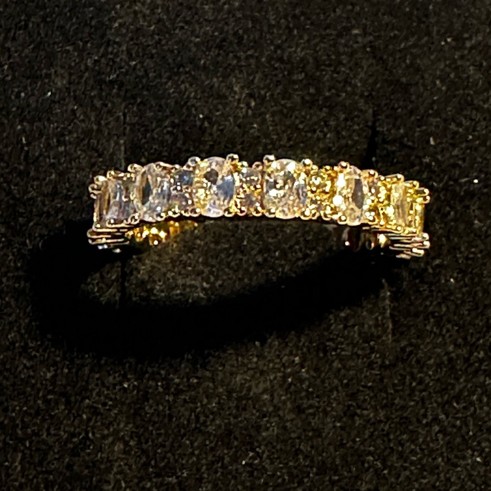 Cubic Zirconia Gold over sterling silver Eternity Women's Ring size 9